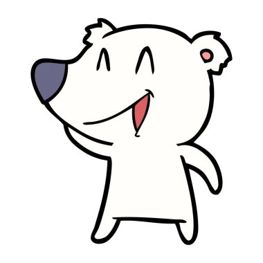 mutlu kutup ayısı karikatür vektör çizim