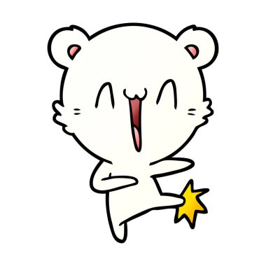 mutlu kutup ayısı karikatür vektör çizim