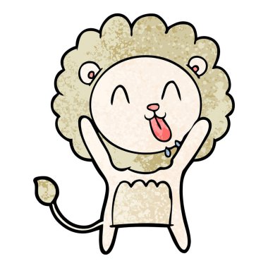mutlu karikatür aslan vektör çizim