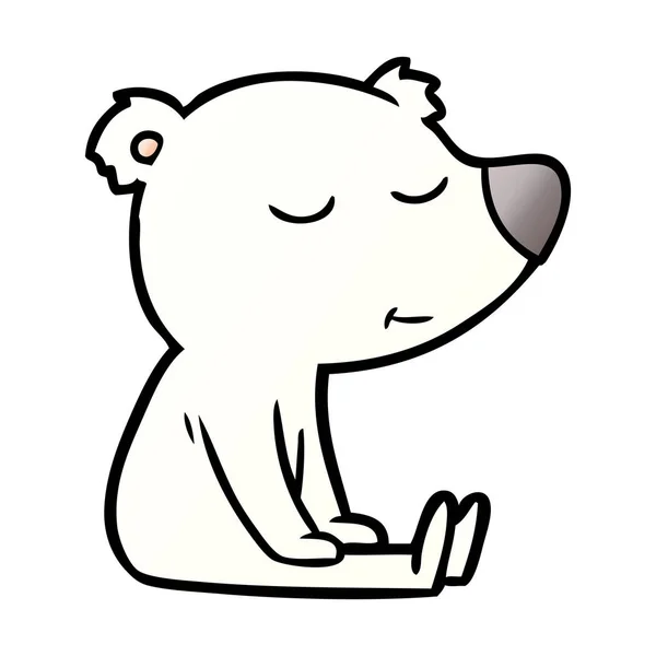 幸せなシロクマ漫画のベクトル イラスト — ストックベクタ