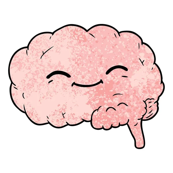 Vector Ilustración Dibujos Animados Cerebro — Archivo Imágenes Vectoriales