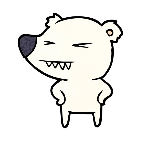 Desenho Animado Urso Polar Irritado —  Vetores de Stock