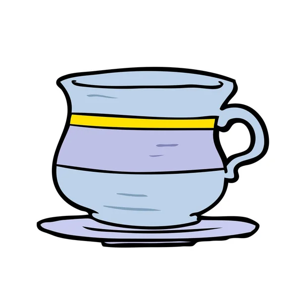 Dessin Animé Vieille Tasse Thé — Image vectorielle