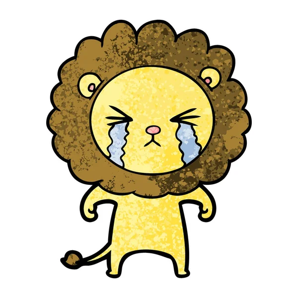 Illustration Vectorielle Lion Pleureur Dessin Animé — Image vectorielle