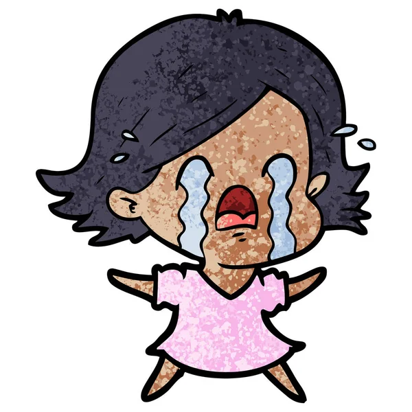 卡通女性哭泣的媒介例证 — 图库矢量图片