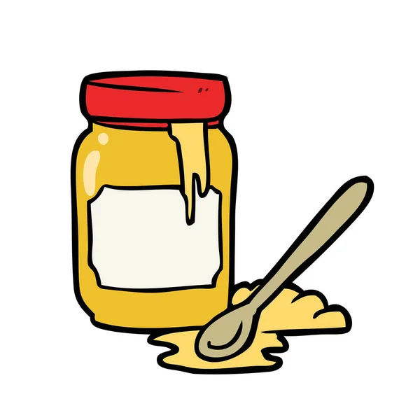 Cartoon Jar Honey — Stock Vector