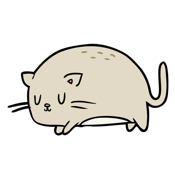 Mignon Gros Chat Dessin Animé — Image vectorielle