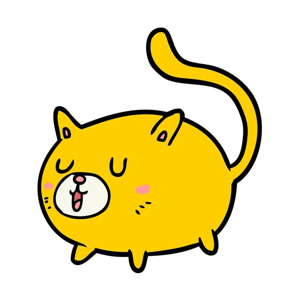 Vektor Ilustrasi Kartun Kucing Bahagia - Stok Vektor