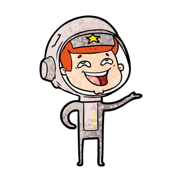 Vector Illustration Cartoon Laughing Astronaut — Stock Vector