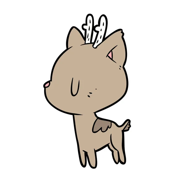 Vector Illustration Cartoon Deer — Stock Vector
