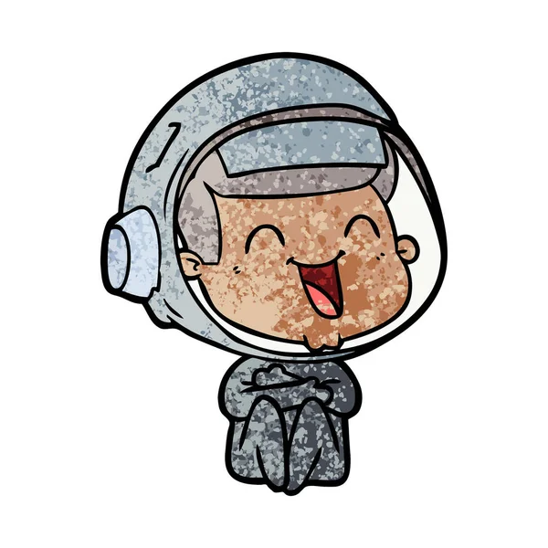 Illustration Vectorielle Astronaute Heureux Dessin Animé — Image vectorielle