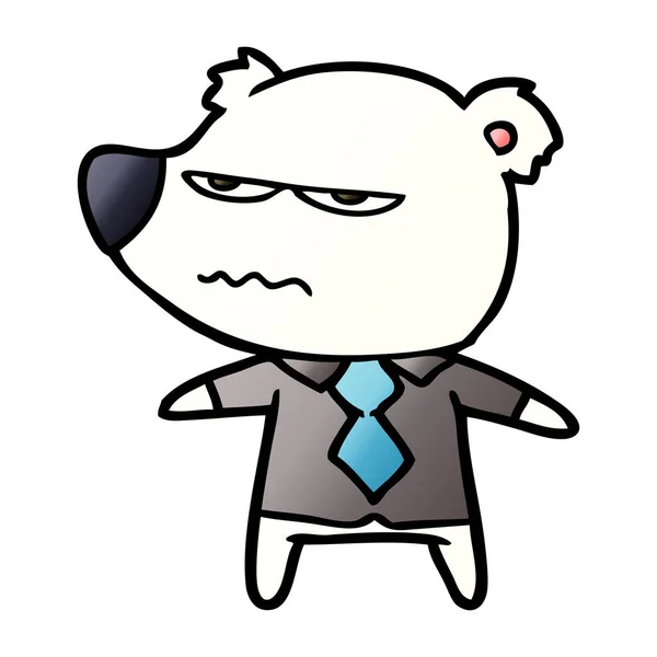北极熊在衬衣和领带动画片 — 图库矢量图片