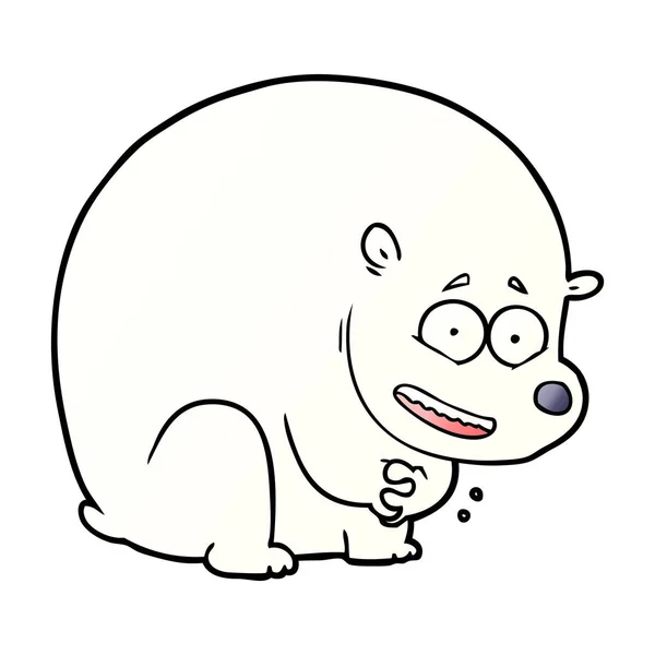 Vector Illustration Polar Bear Cartoon — 스톡 벡터