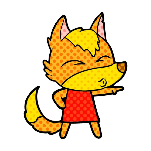 Vectorillustratie Van Fox Stripfiguur — Stockvector