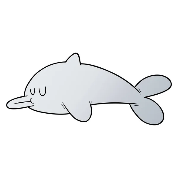 Vector Illustration Cartoon Dolphin — Stock Vector