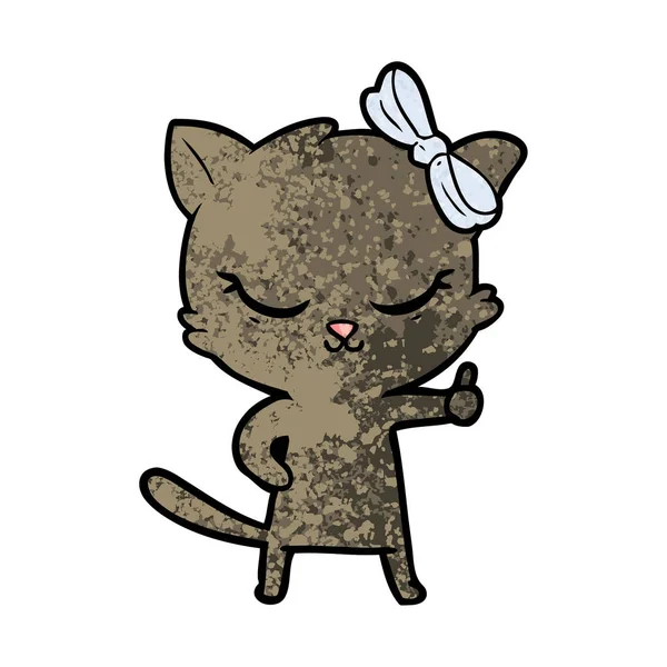 Милый Мультяшный Кот Луком — стоковый вектор