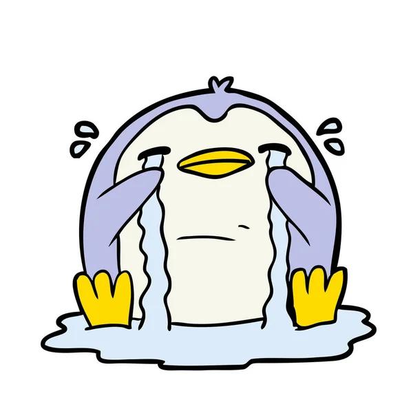 Ilustração Vetorial Pinguim Desenho Animado Bonito — Vetor de Stock