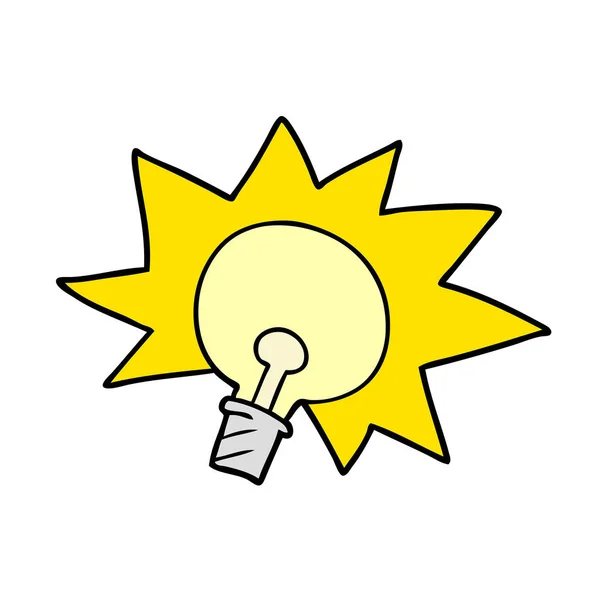 Vector Illustration Cartoon Light Bulb — Stock Vector