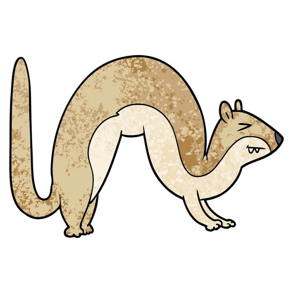Vector Illustration Cartoon Weasel — Stock Vector
