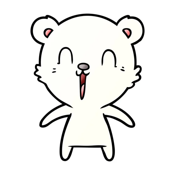 Vector Εικονογράφηση Της Ευτυχισμένη Πολική Αρκούδα Κινούμενα Σχέδια — Διανυσματικό Αρχείο