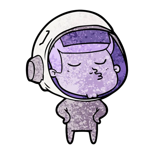 Ilustración Vectorial Dibujos Animados Astronauta Seguro — Vector de stock