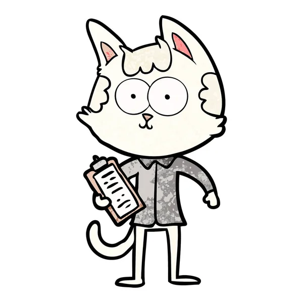 快乐卡通推销员猫 — 图库矢量图片