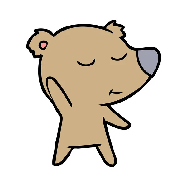 Ilustração Vetorial Urso Caracter Cartoon — Vetor de Stock