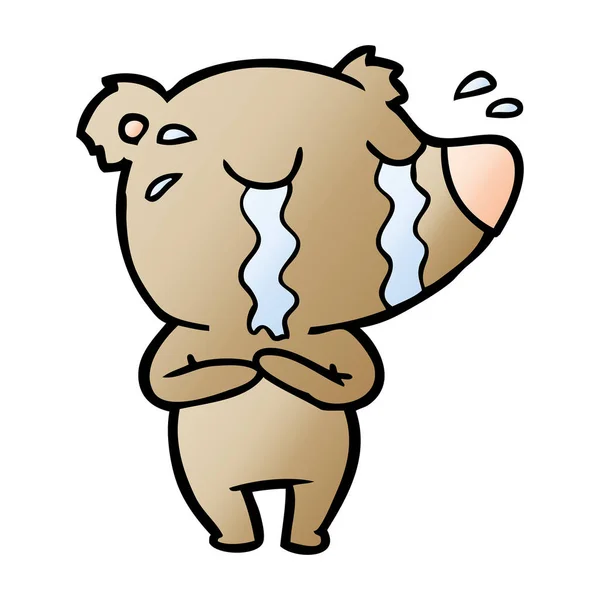 Crying Bear Cartoon Chraracter — Stock Vector