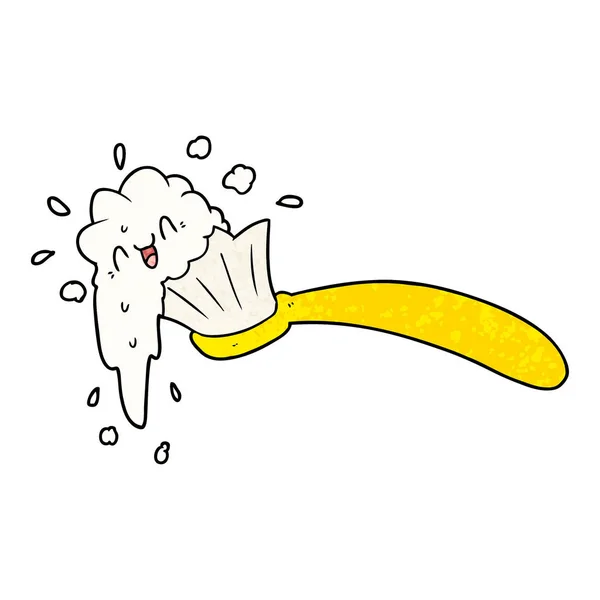 Vektor Illustration Von Cartoon Zahnbürste Und Zahnpasta — Stockvektor