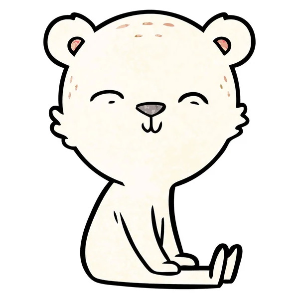 快乐卡通北极熊坐 — 图库矢量图片