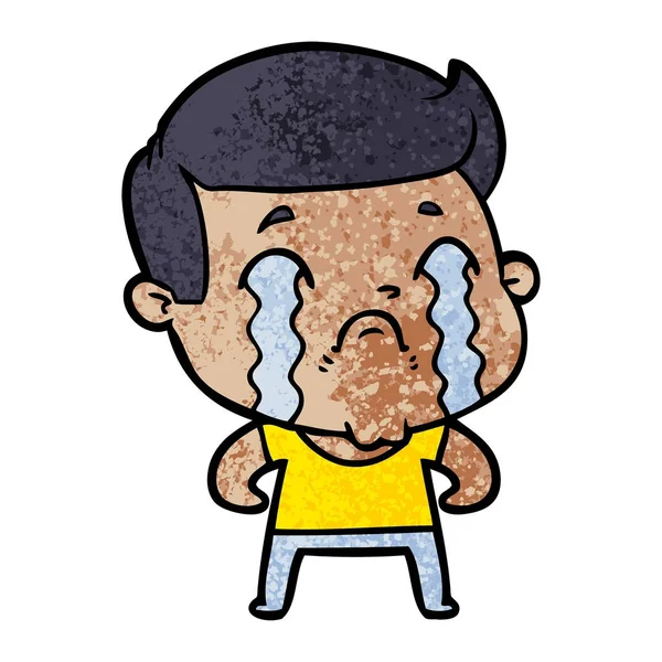 Vector Ilustración Dibujos Animados Hombre Llorando — Vector de stock