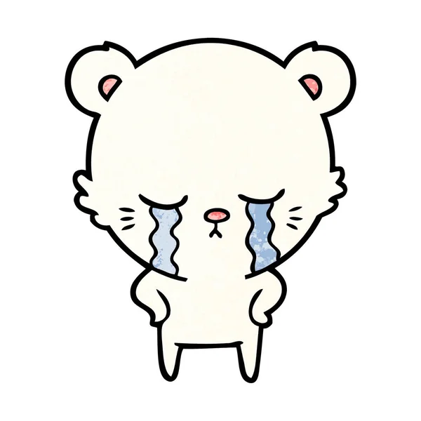 Triste Petit Ours Polaire Dessin Animé — Image vectorielle