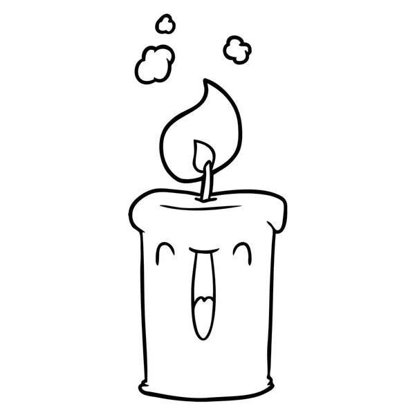 Vector Illustration Happy Cartoon Candle — Stock Vector