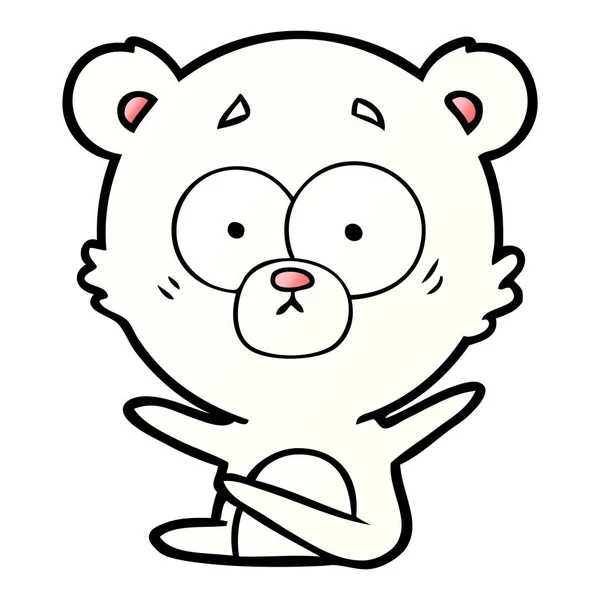 Preoccupato Cartone Animato Orso Polare — Vettoriale Stock