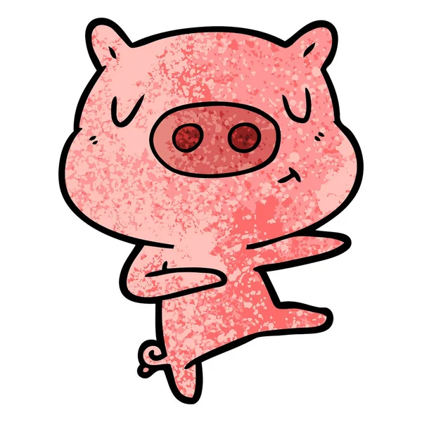 Vector Ilustración Contenido Dibujos Animados Cerdo — Vector de stock