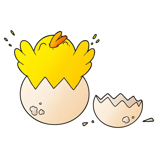 Cartoon Chick Broedeieren Van — Stockvector