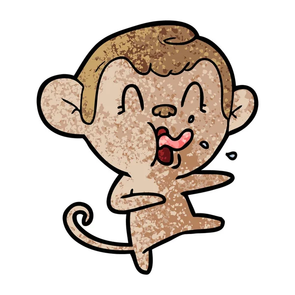 Pazzo Cartone Animato Scimmia Danza — Vettoriale Stock