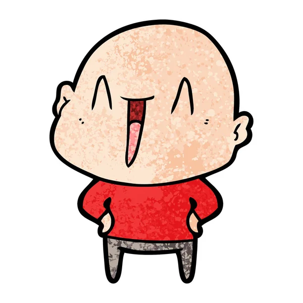 Feliz Cartoon Homem Careca —  Vetores de Stock