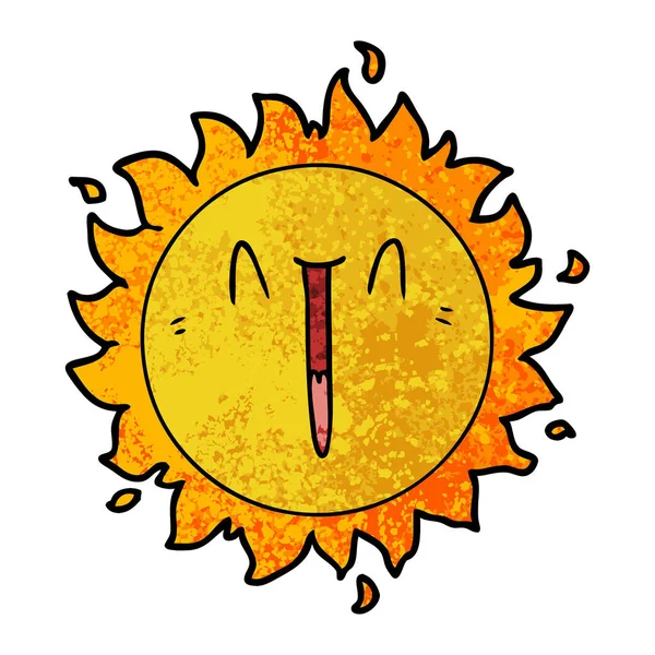 Vector Illustration Happy Cartoon Sun — Stock Vector