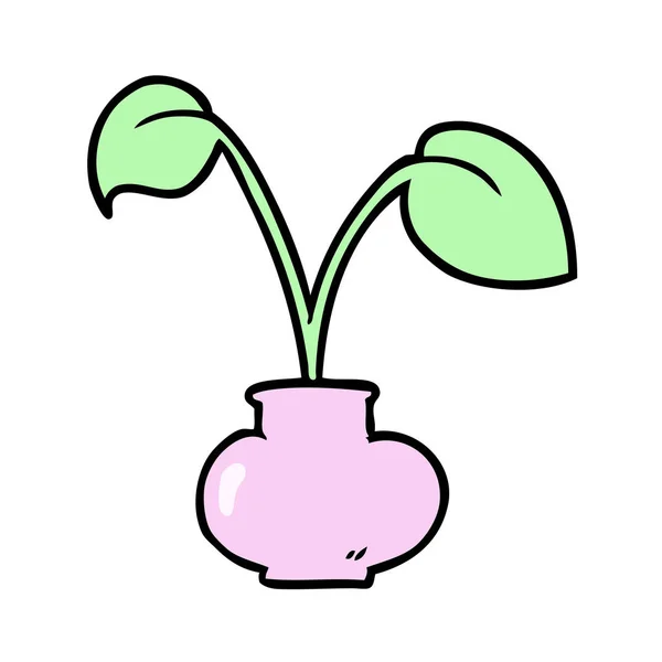 Vektorillustration Der Cartoon Hauspflanze — Stockvektor