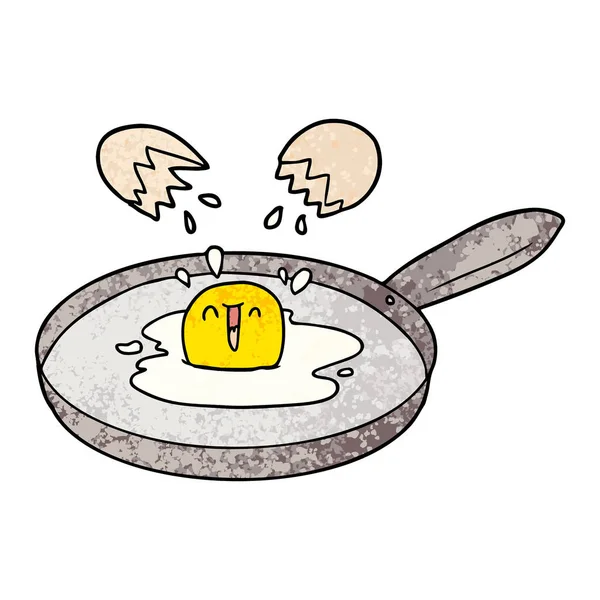 Ilustração Vetorial Fritura Ovos Desenhos Animados — Vetor de Stock