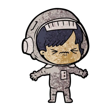 vektör çizim karikatür astronot kadın