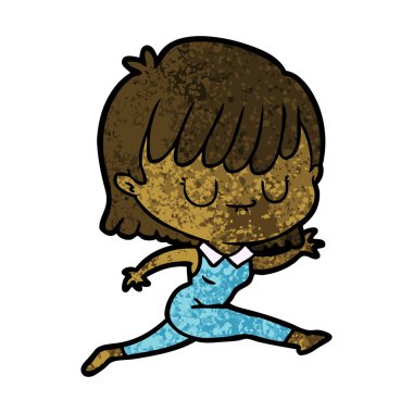 Çizgi filmdeki kadının vektör çizimi