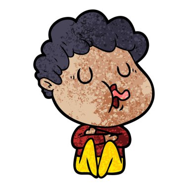 vektör çizim karikatür adam şarkı