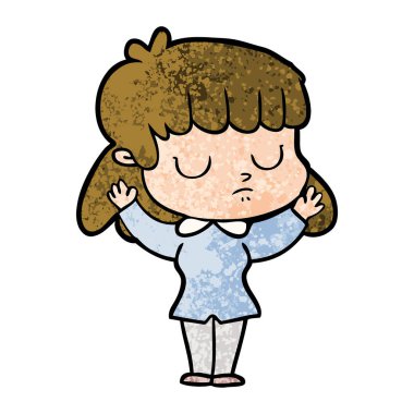 vektör çizim karikatür kayıtsız kadın