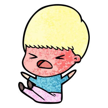 vektör çizim karikatür adam vurguladı