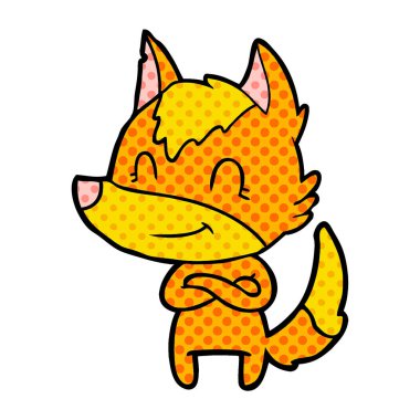 Tilki çizgi film karakteri vektör çizim