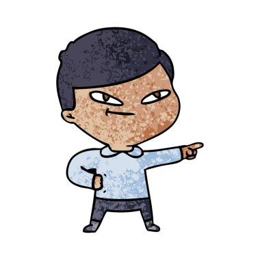 vektör çizim karikatür işaret eden adam