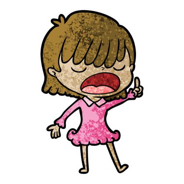 yüksek sesle konuşuyor karikatür kadın