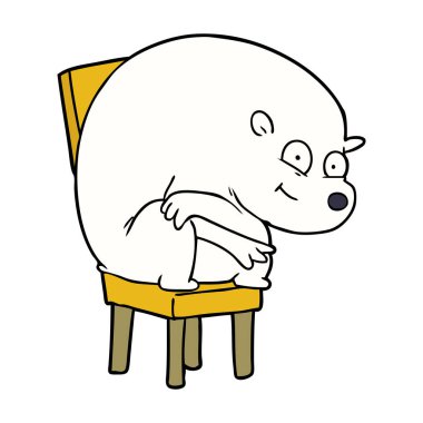 sandalye üzerinde mutlu kutup ayısı